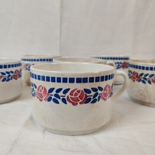 Grandes Tasses A Café En Faïence Ancienne, 1933 Terre De Fer Badonviller ?