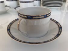 Tasses à Thé porcelaine de Limoges "Les Delphes"  (set de 9 tasses)