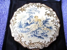 Poudrier Ancien STRATTON décor enfants - Old STRATTON Compact Powder childs