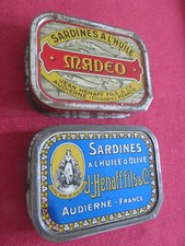 Lot 2 Anciennes Boîtes de sardines 1950 MADEO et  Jean HENAFF Audierne  Vides