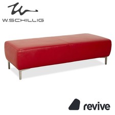 Willi Schillig Pouf En Cuir Rouge