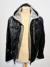 blouson manteau a capuche homme 3XL serge pariente cuire noir