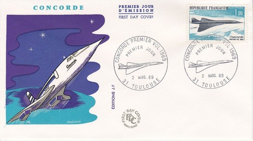 Enveloppe 1er jour concorde - 1er,