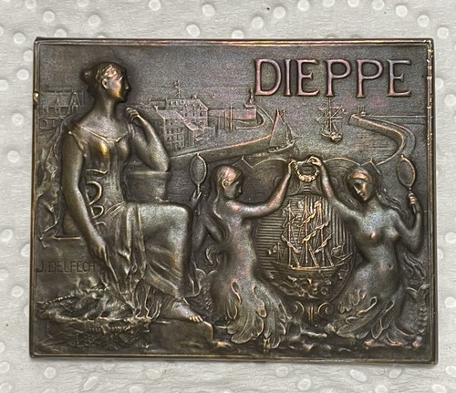 Art nouveau medaille dieppe - nouveau,