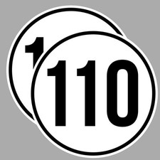 2 X VITESSE LIMITE 110 Km/h AUTO VAN REMORQUE CARAVANE 10cm STICKER VA060