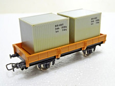 JOUEF   WAGON PLAT A ESSIEUX TRANSPORT DE 2 CONTENEURS  HO