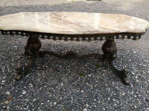 Table basse verre vintage - basse, en