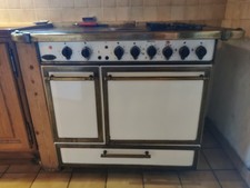 Cuisinière blanche gaz et électricité type Châtelaine Godin