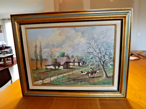 Peinture paysage normand - peinture,