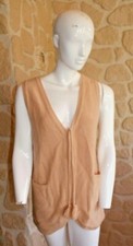 Gilet sans manches beige neuf taille L 100% cachemire marque Terry Lane (sg)