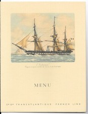 Menu Paquebot SS Normandie du samedi 2 Décembre 1937 French Line - Cie Gle Tran