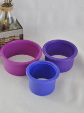 🌟TUPPERWARE Découpoir Emportes Pièces Trio Déco Rond Tartelettes Gateaux Lot 3