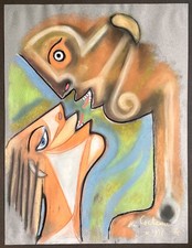 Dessin pastel original signé Jean COCTEAU
