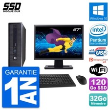 PC HP 600 G1 SFF Ecran 27" Intel G3220 RAM 32Go SSD 120Go Windows 10 Wifi