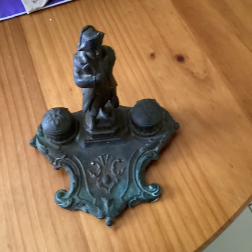 Encrier ancien double godets - 2,