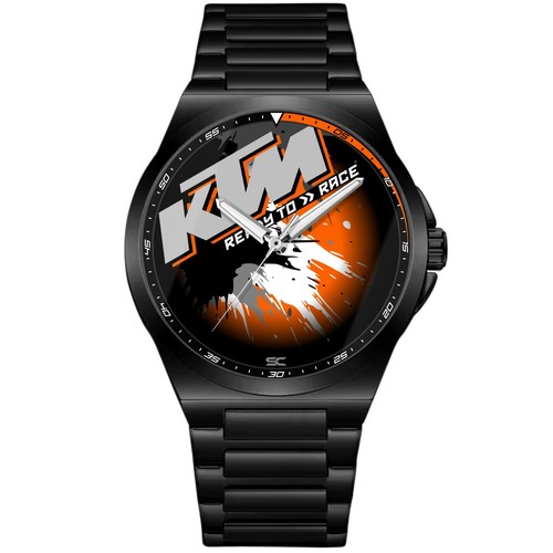 Montre noire acier fan - fan, art