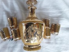 service à liqueur doré vintage cristallerie de monaco