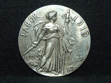 MEDAILLE BRONZE GEORGES LEMAIRE LABOR 1910 PROGRÈS - GLOIRE - HONNEUR ET PATRIE