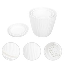  3 Sets Pot Fleur Extérieur Pots De Fleurs En Plein Air Jardinière Avec Plateau