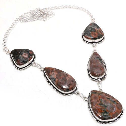 Collier peau léopard poire - collier,