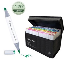 Feutres Alcool Professionnels 120 Couleurs – Double Pointe Art Manga Dessin Neuf