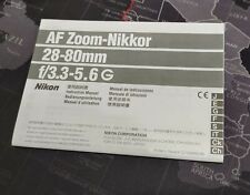 Folleto Nikon 28-80 F3,3-5,6G