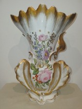 Ancien grand vase/église/porcelaine/Paris?Bruxelles?cornet décor peint XIXéme/2