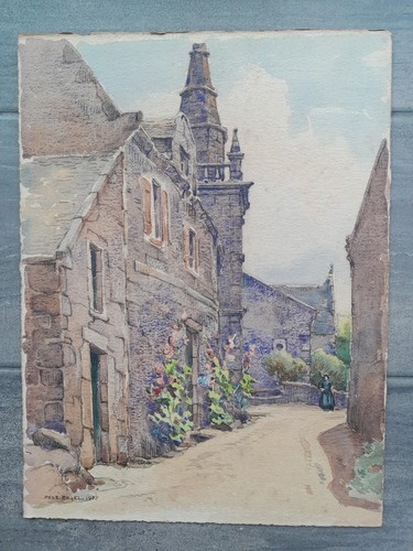 Peinture aquarelle église - aquarelle,
