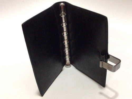 Gucci black leather agenda - gucci,
