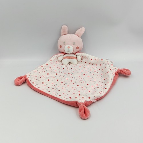 Doudou plat lapin blanc - , rose