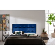 Tête de lit Iris en similicuir bleu 90