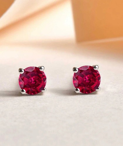 Round cut lab created red - created,