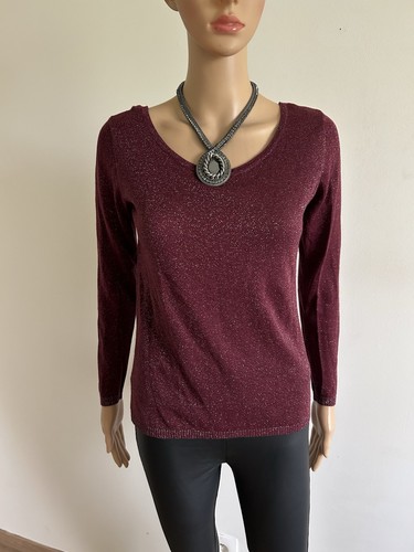 Pull bordeaux pailleté