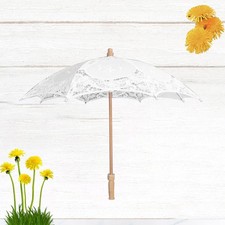  Mariage mariée dentelle parapluie blanc manche en bois parapluie beaux