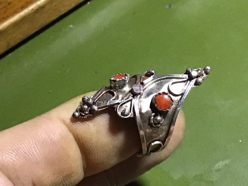 Bague argent berbère sertie - argent,