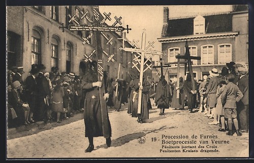 Cpa furnes procession - furnes,,