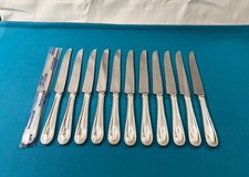 BRILLANT 12 grands couteaux BOULENGER modèle PERLES métal argenté 24,5 cm
