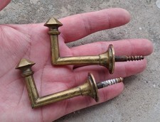 2 Anciens crochets / embrasses attaches rideaux bronze ou laiton L=5,3cm N91C