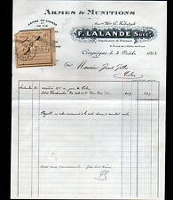 COMPIEGNE (60) ARMURIER / ARMES de CHASSE "G. HUBATZEK / F. LALANDE Suc" en 1933