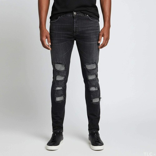 Jean denim vieilli balmain - en,