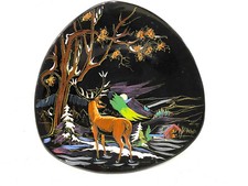 Ancienne assiette LONGWY décor GIVRE couleur inaltérable grand feu