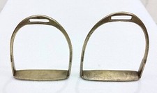 Ancien étrier à pédale de cheval indien de grande taille décor de ferme objet...