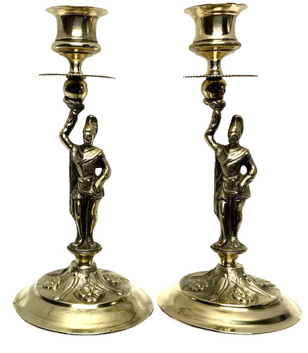 Paire anciens bougeoirs - paire,