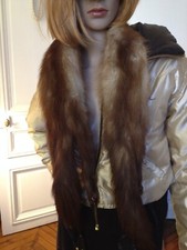 Echarpe étole vison sauvege naturel véritable en superbe état Vintage 1930