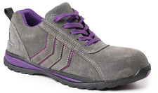 Basket de sécurité femme , chaussure de travail gris / violet