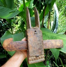 ANCIENNE STATUE SERRURE BOIS ANTILOPE PORTE DOGON MALI -ART PREMIER AFRICAIN