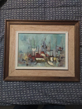 ancien tableau huile sur toile signé p pothron marine