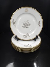 Bernardaud, Assiettes Plates, Collection Pastorale En Grisaille Limoges