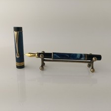 Stylo plume sans marque Iridium Point Germany plume bleu bordure dorée en pla...