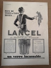 Publicité 1930 Lancel verres